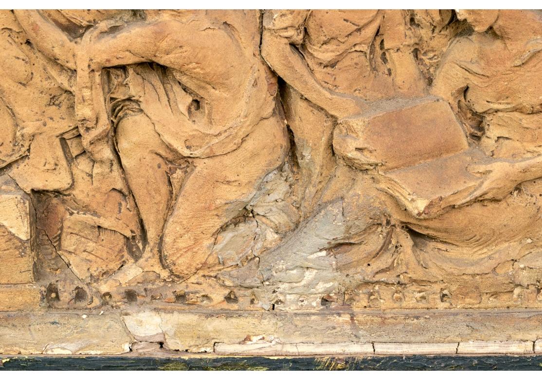 Large Terracotta Neoclassical Relief Sculpture Titled 
