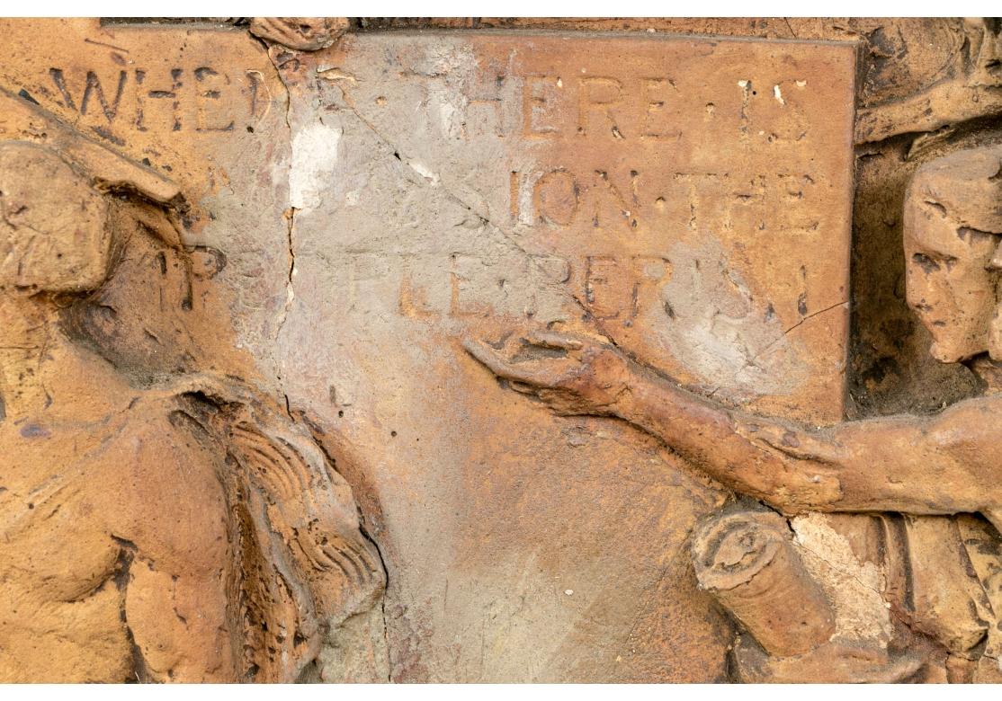Large Terracotta Neoclassical Relief Sculpture Titled 