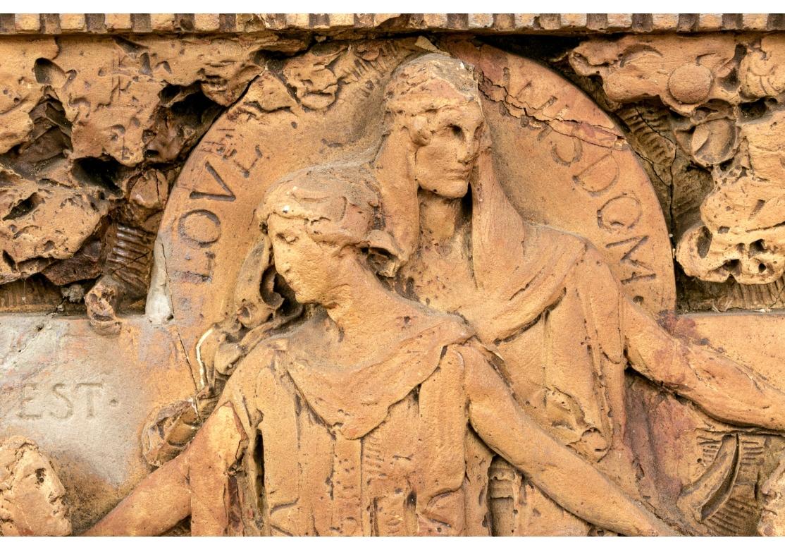 Large Terracotta Neoclassical Relief Sculpture Titled 