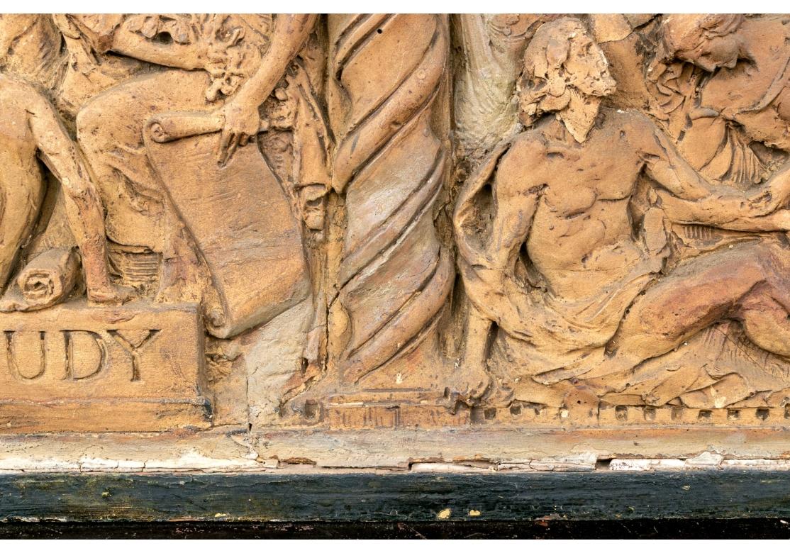 Large Terracotta Neoclassical Relief Sculpture Titled 