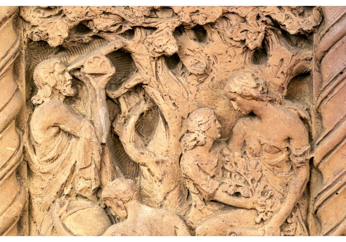 Large Terracotta Neoclassical Relief Sculpture Titled 