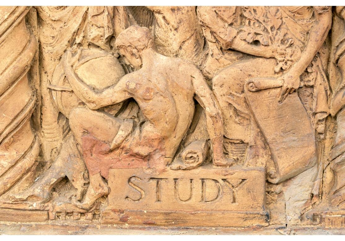 Large Terracotta Neoclassical Relief Sculpture Titled 