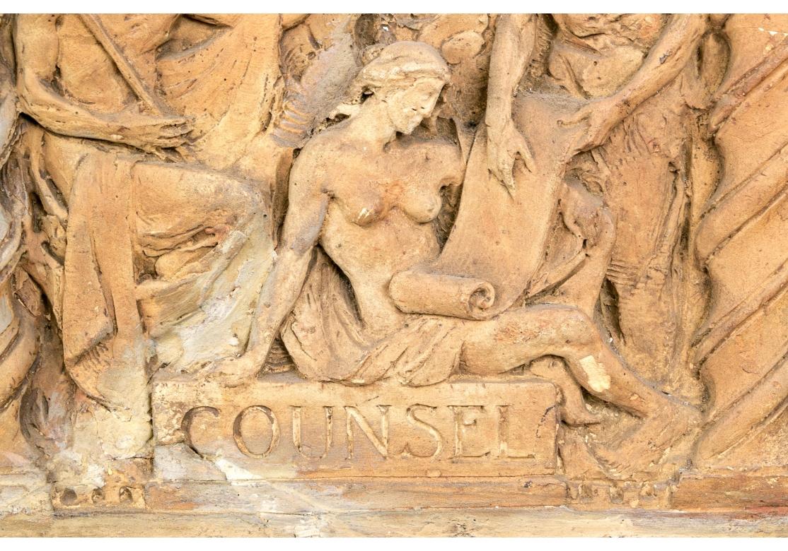 19th Century Large Terracotta Neoclassical Relief Sculpture Titled 