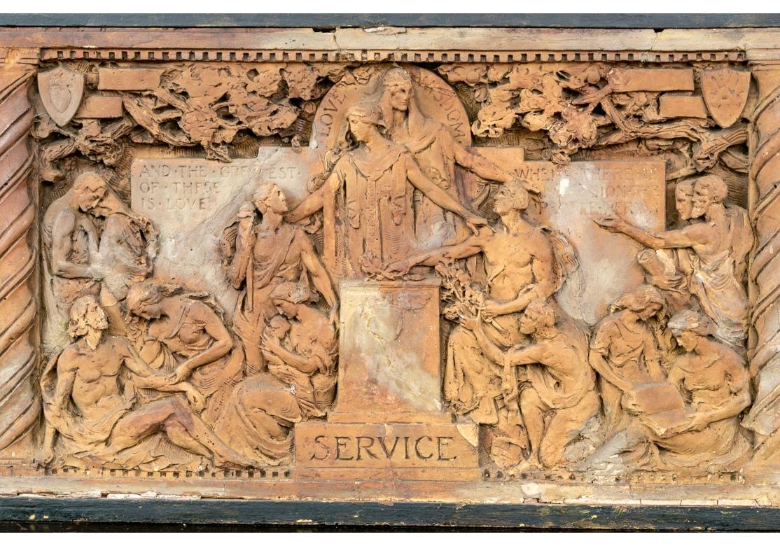 Large Terracotta Neoclassical Relief Sculpture Titled 