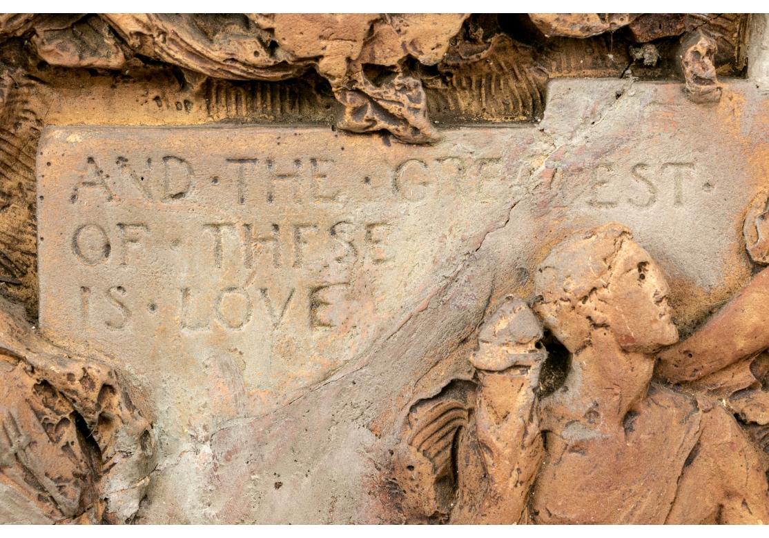 Large Terracotta Neoclassical Relief Sculpture Titled 