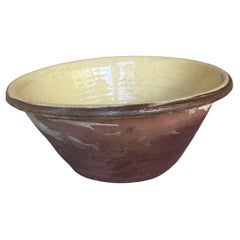 Large Terracotta Pancheon Bowl, Yellow Glazed, French, Circa 1900