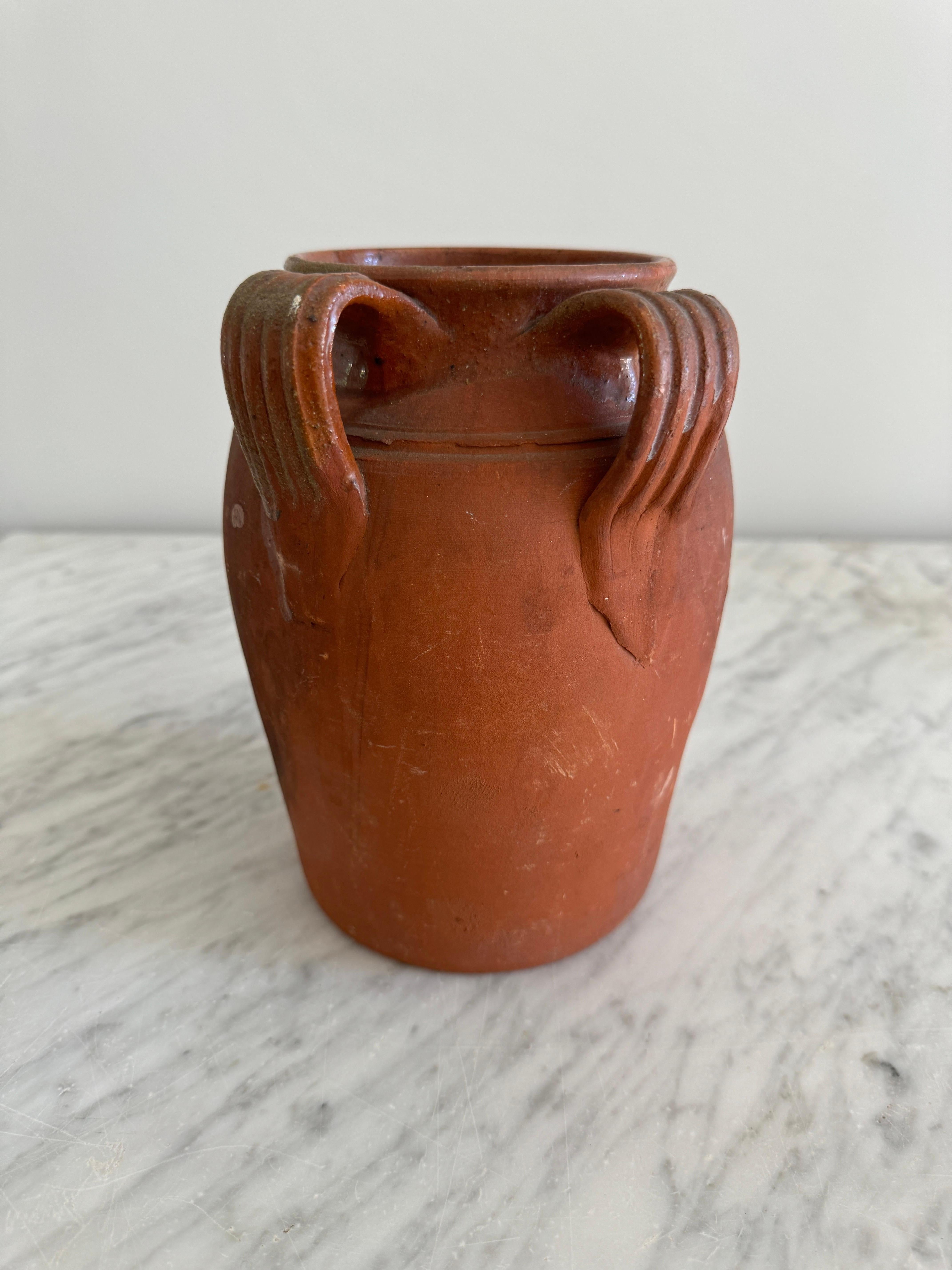 Vasi grandi in terracotta pignata con metà smalto In condizioni buone in vendita a Ventura, CA