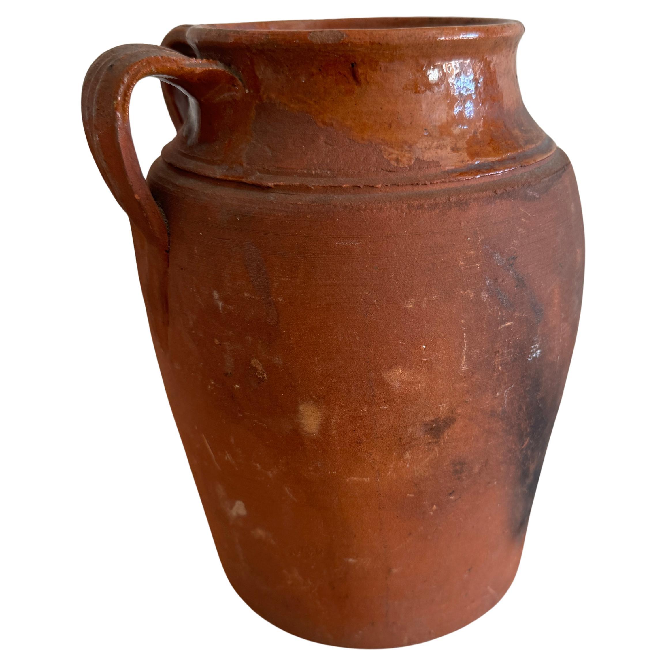 Vasi grandi in terracotta pignata con metà smalto
