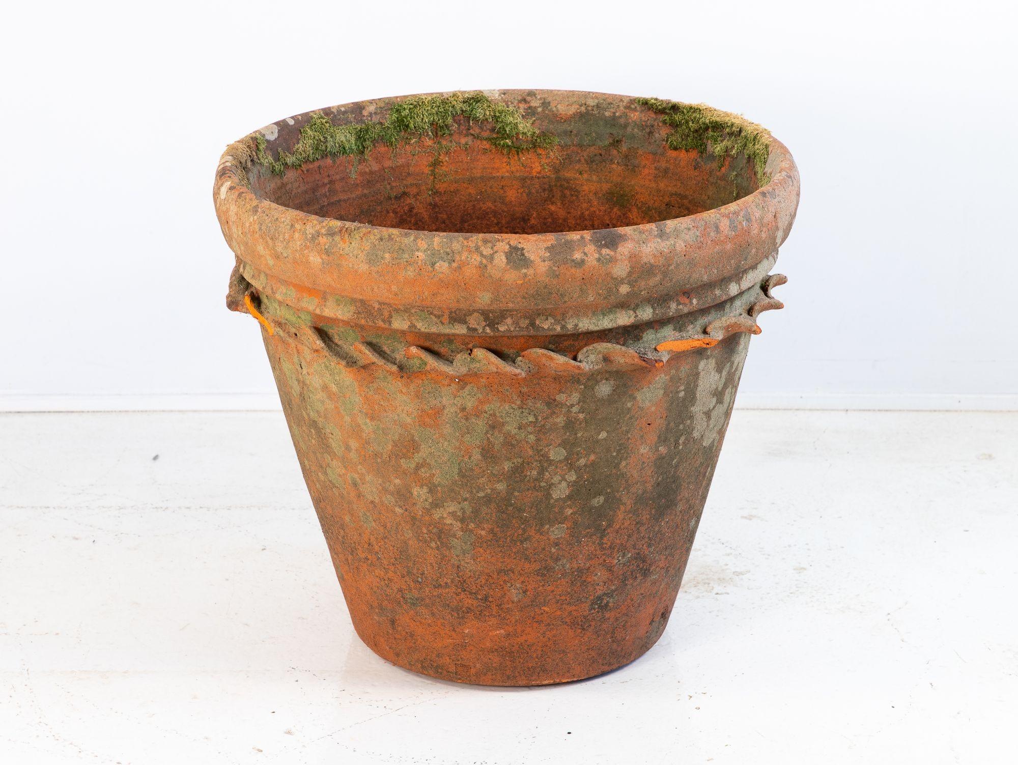 English Large Terracotta Pot, England Mid 20th C. For Sale