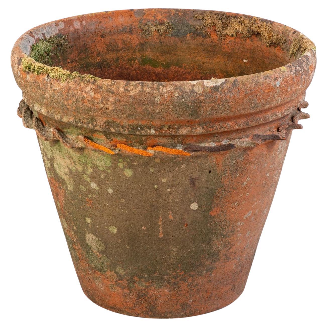 Large Terracotta Pot, England Mid 20th C. For Sale