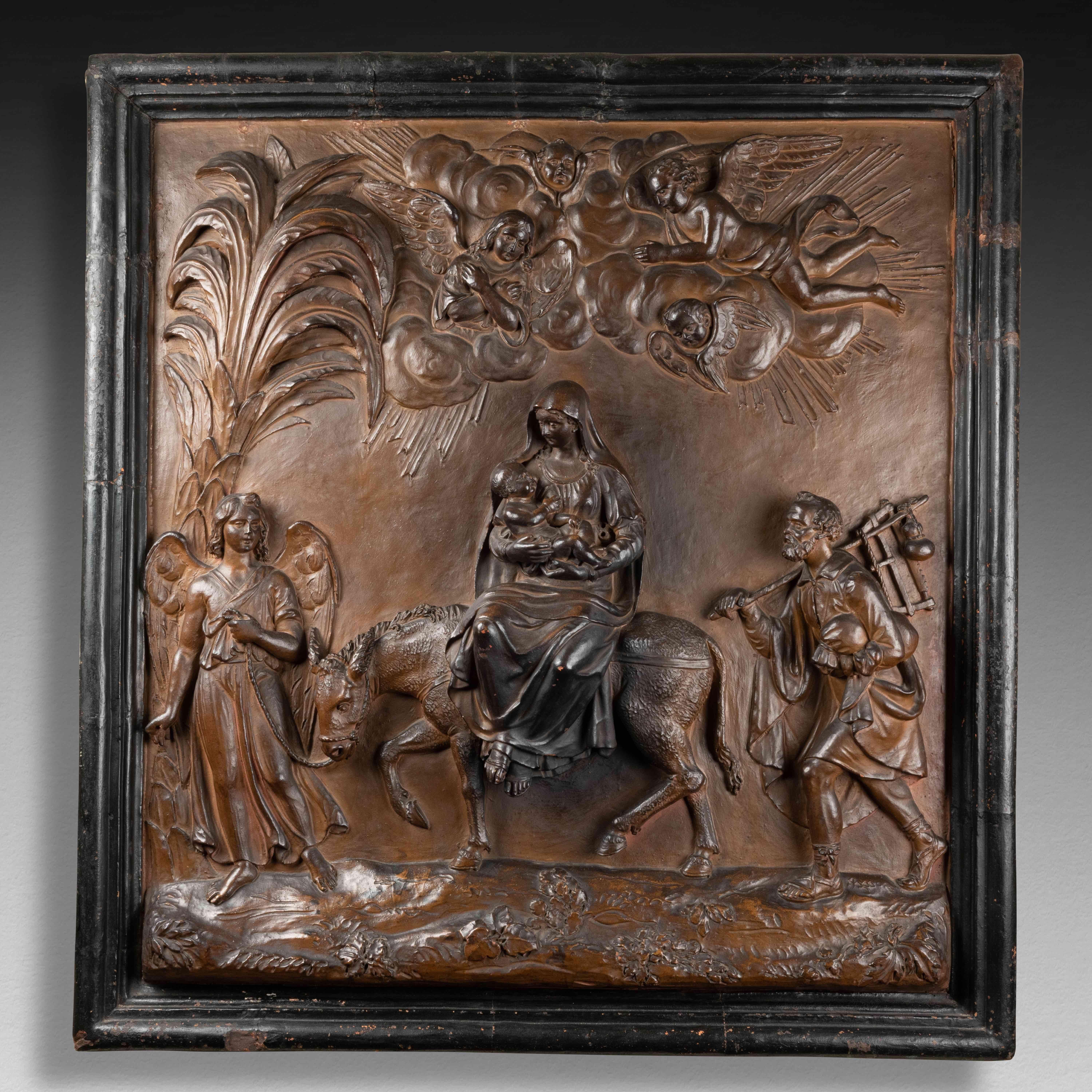 Large Terracotta Relief - Lombardy, First Half of 17th Century In Good Condition For Sale In Bruxelles, BE