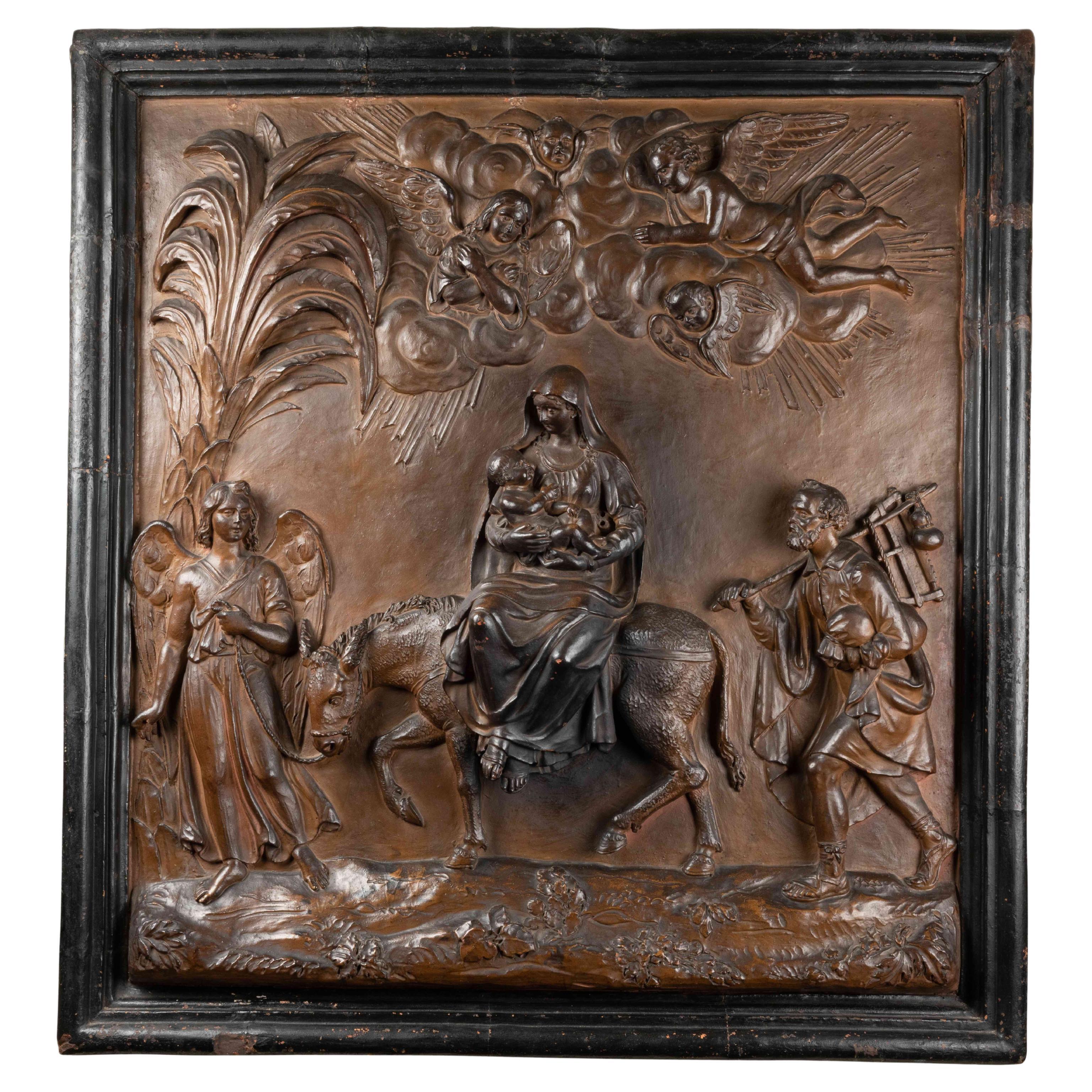 Large Terracotta Relief - Lombardy, First Half of 17th Century For Sale