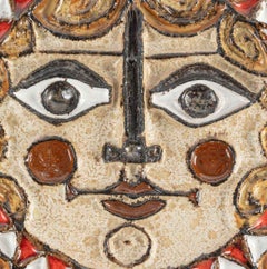 Grande sculpture en terre cuite de Zobel, représentant un soleil, dans le style des Cyclades.