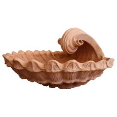 Large Terracotta Shell Basin