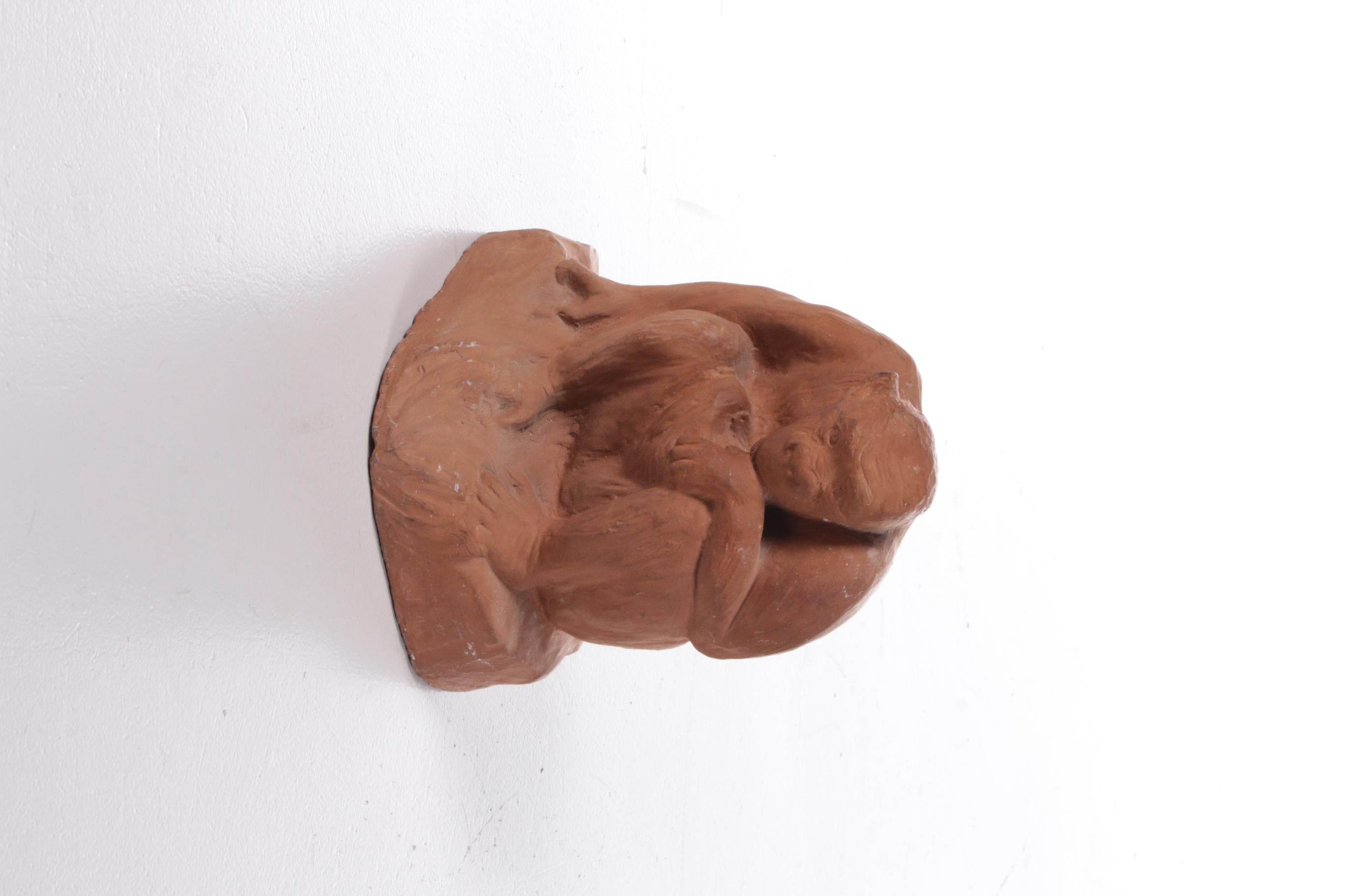 Large Terracotta Sitting Ape For Sale 5