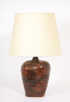 Large Terracotta Table Lamp, USA 1960's