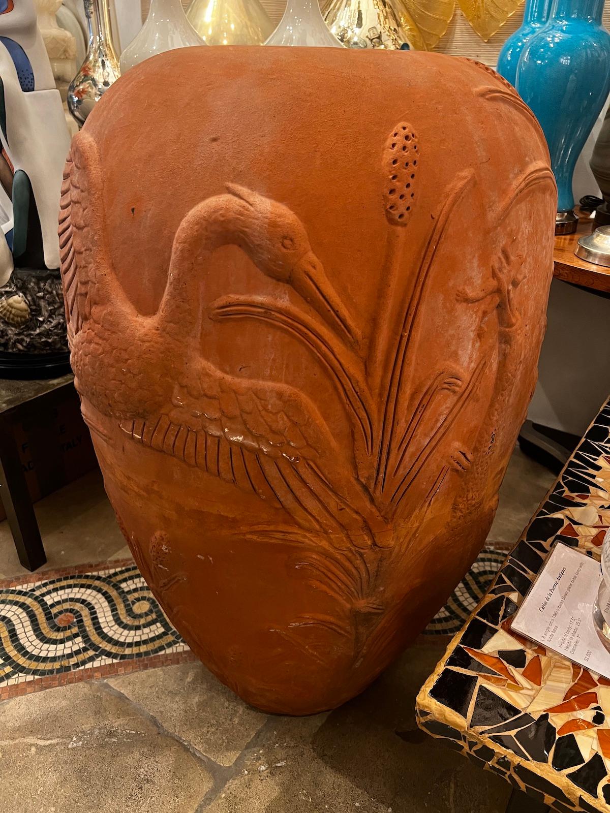 Large Terracotta Vase In Good Condition For Sale In New York, NY