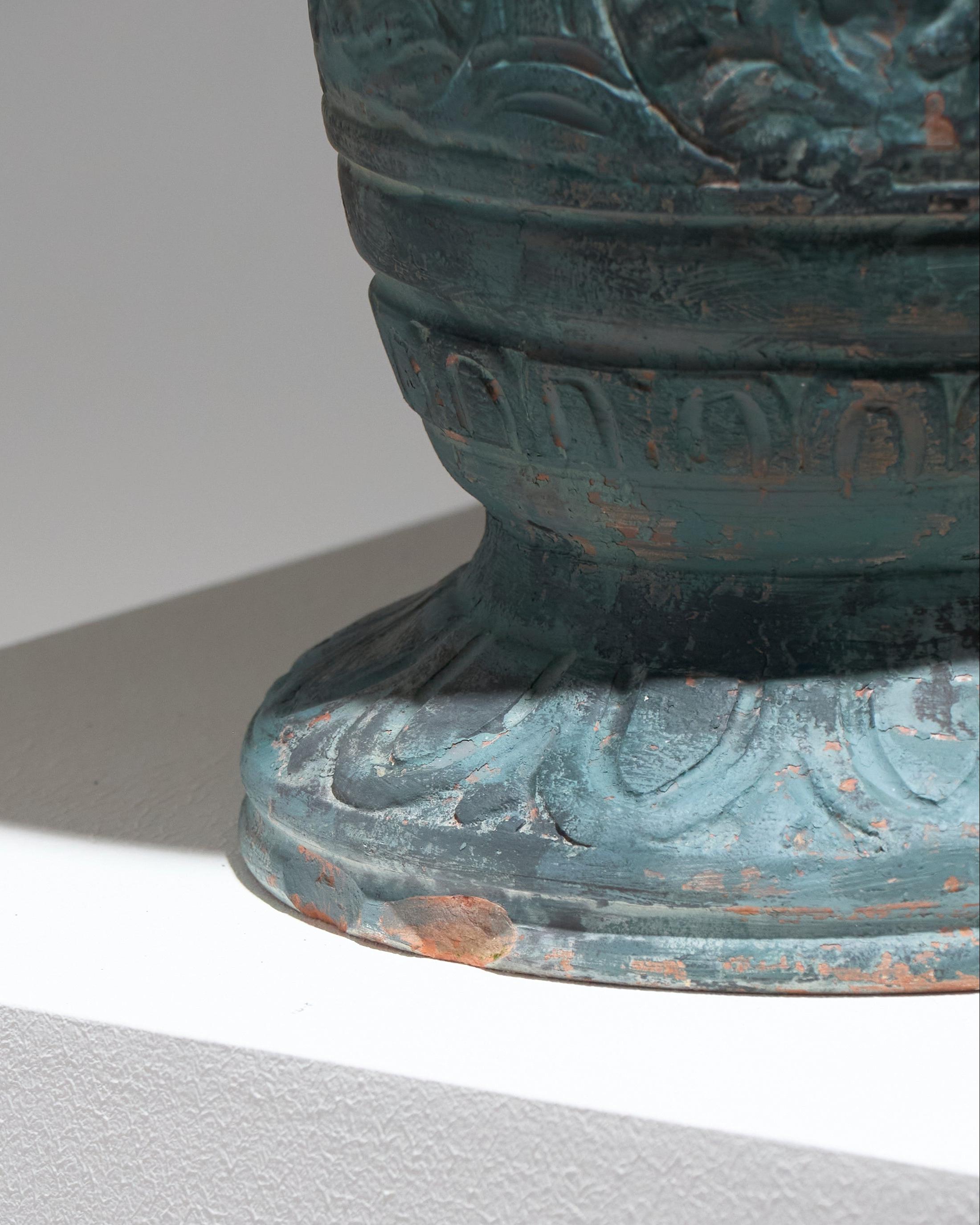 Large Terracotta Vase with Mythological Decoration, 1950s In Good Condition For Sale In PARIS, FR