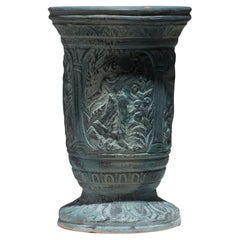Large Terracotta Vase with Mythological Decoration, 1950s