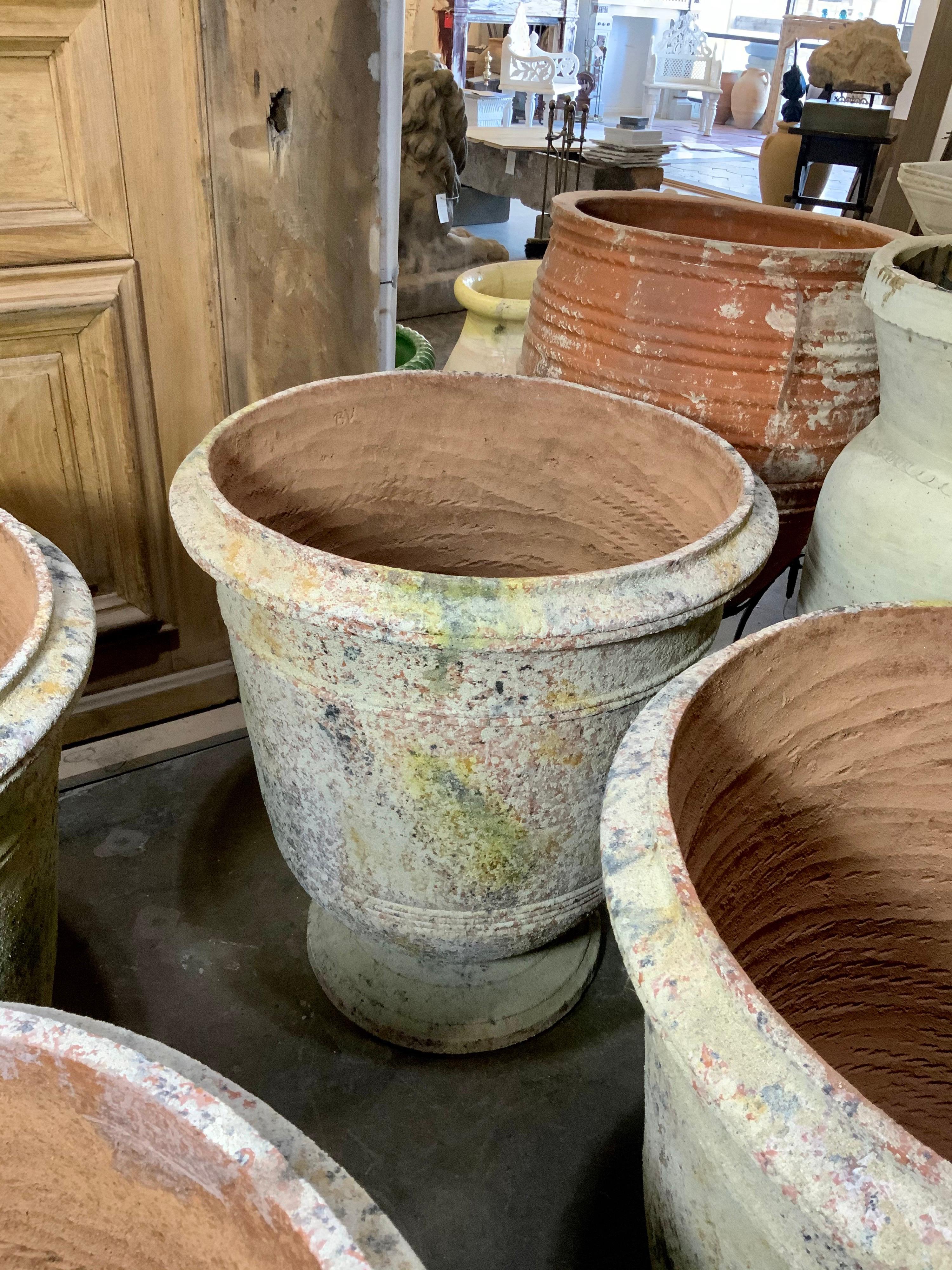 French Handmade Terracotta Urn from Provence For Sale