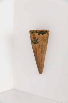 Vintage Large Terracotta Wall Mounted Conical Garden Planter