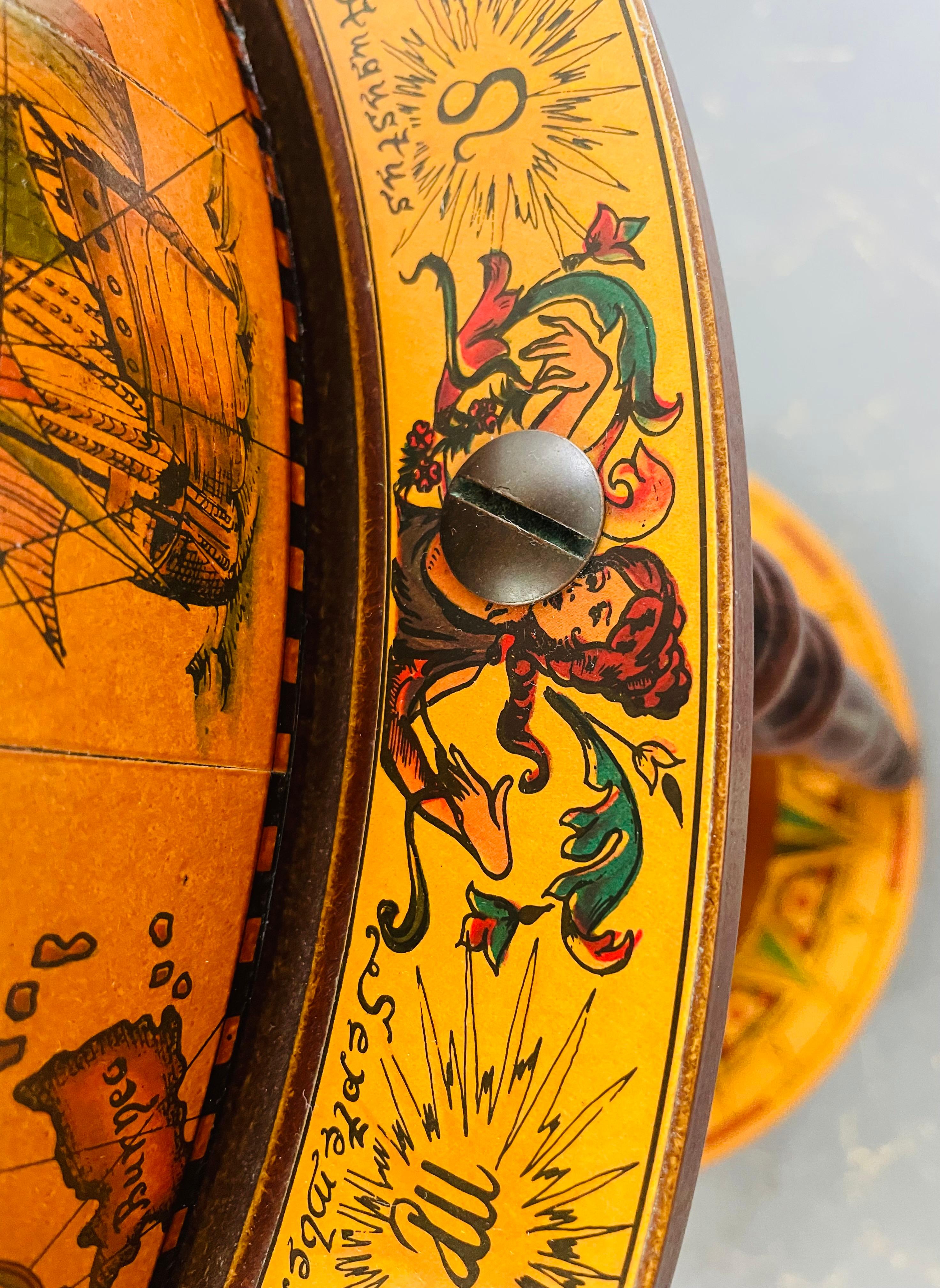 20th Century Large Terrestrial and Celestial Globe with Astrological Signs, Circa 1970