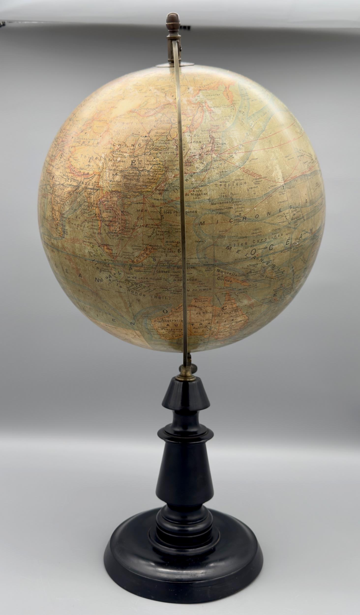 Large terrestrial globe by Joseph Forest, Paris, France, circa 1890 For Sale 3