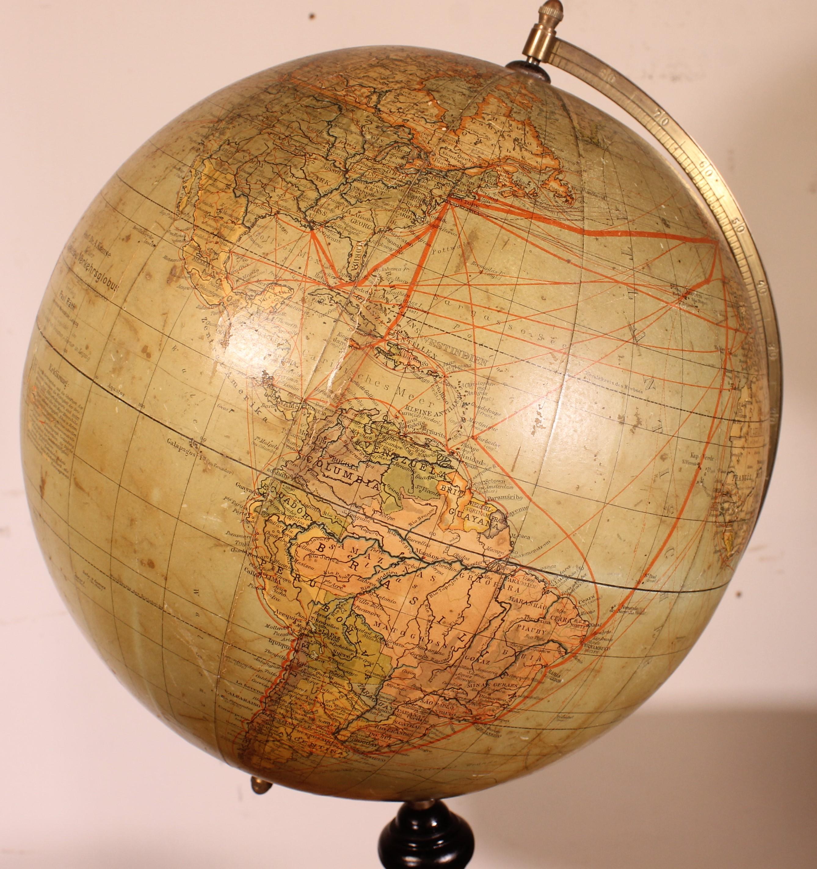 Large Terrestrial Globe From Handels Und Verkehrsglobus 69cm High For Sale 2