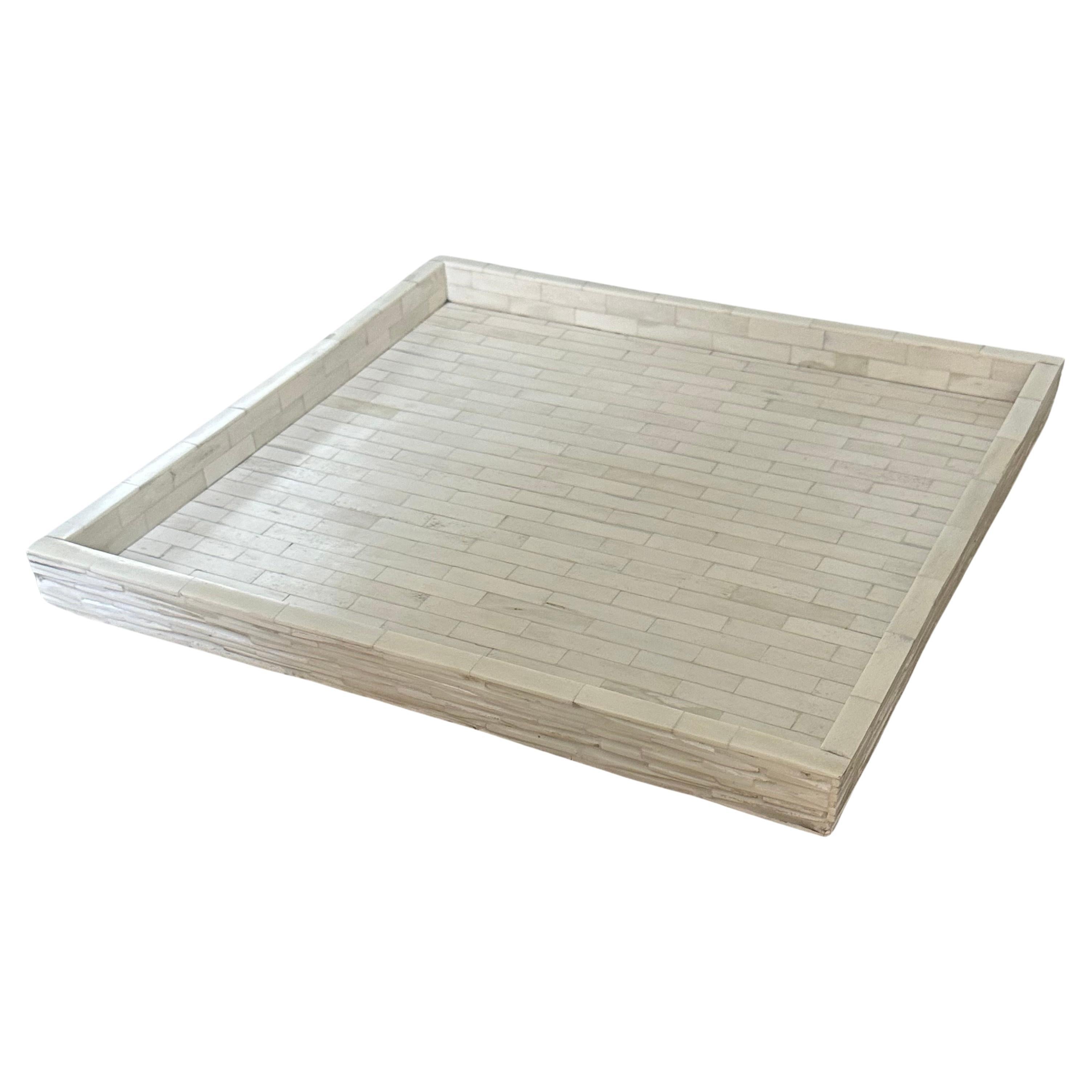 American Large Tessellated Bone Tray by Studio A For Sale