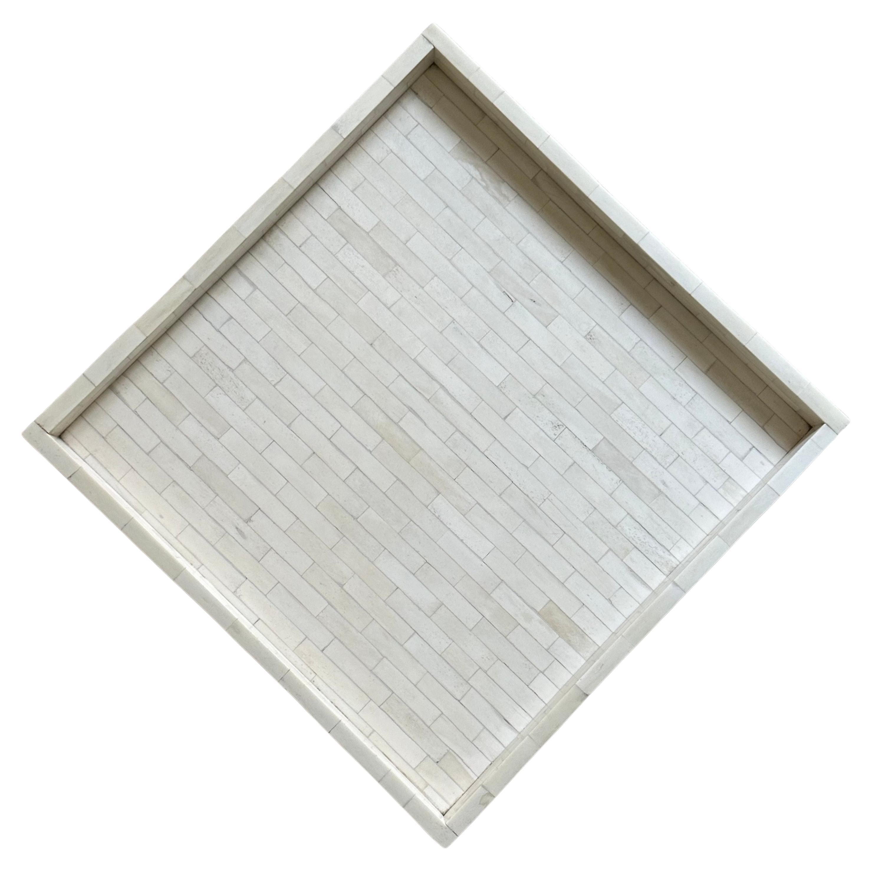 Contemporary Large Tessellated Bone Tray by Studio A For Sale