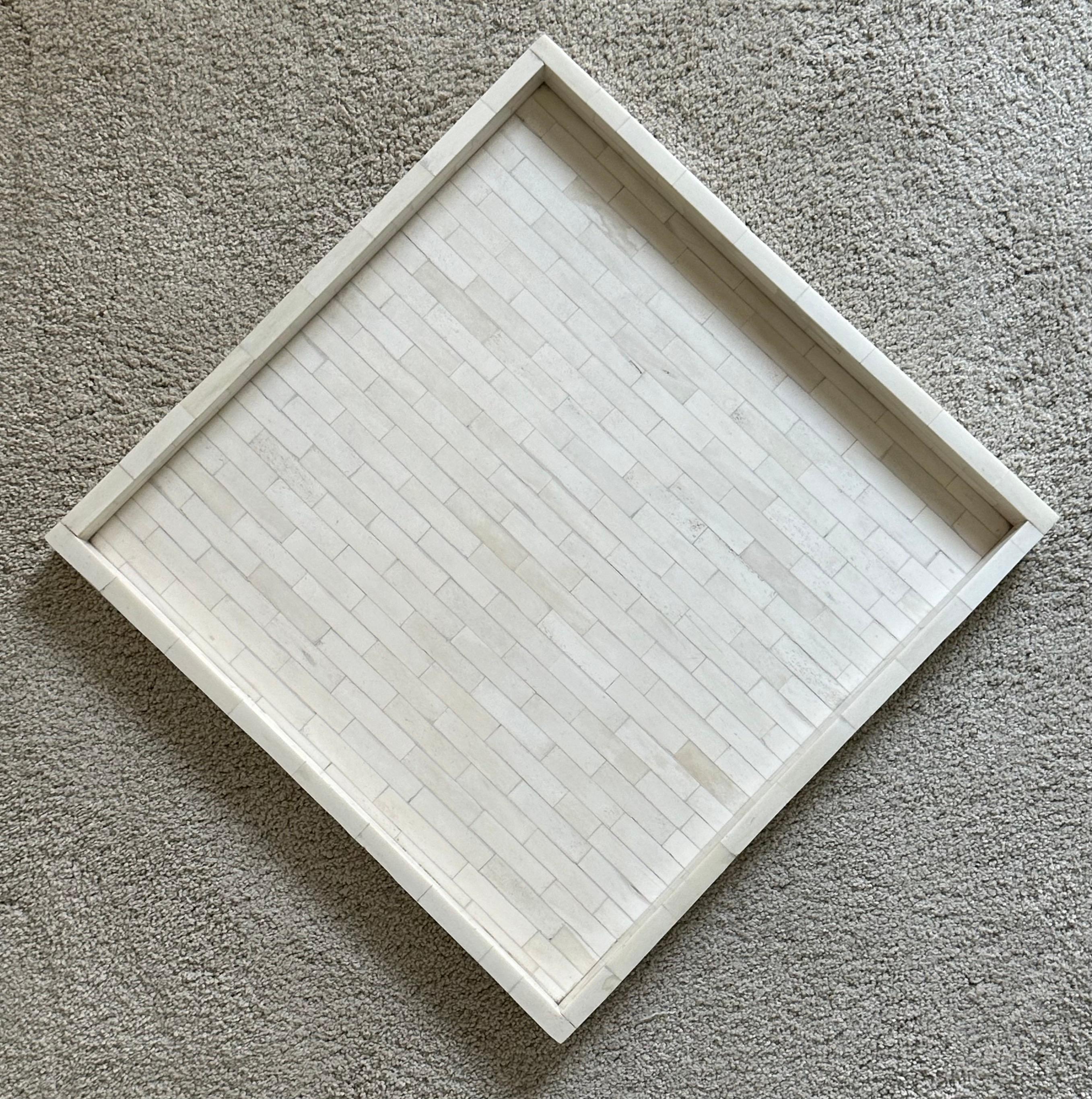 Large Tessellated Bone Tray by Studio A For Sale 4
