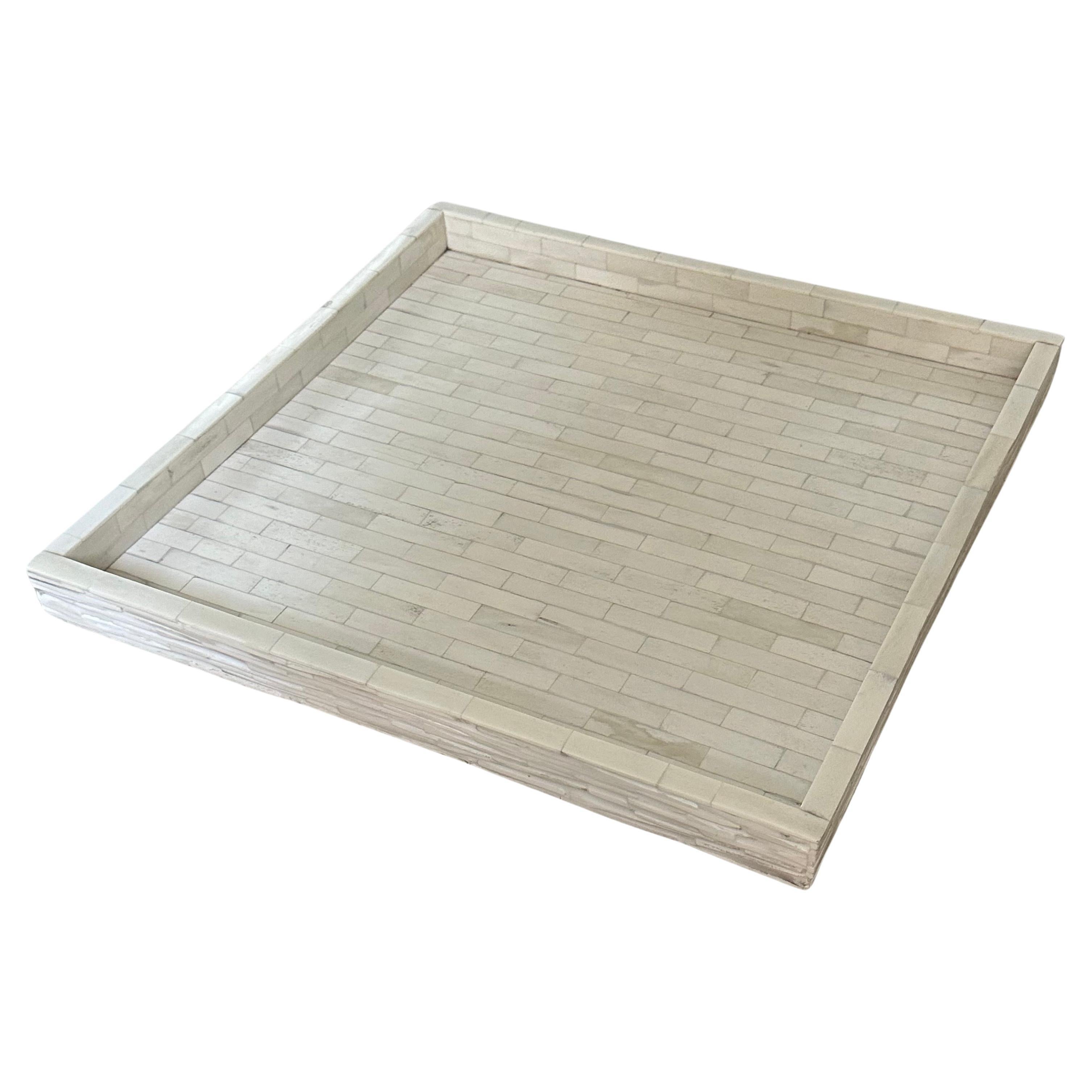 Large Tessellated Bone Tray by Studio A For Sale