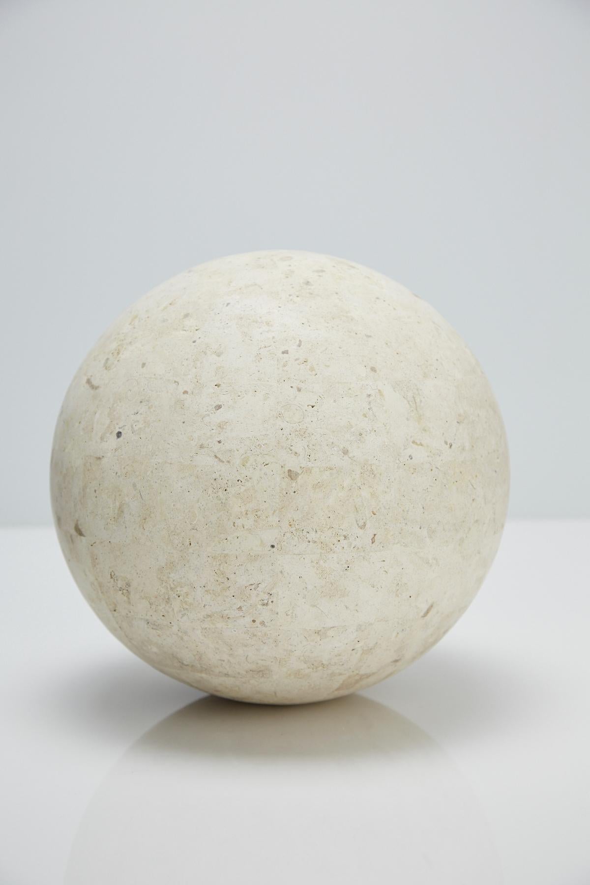 Post-Modern Large Tessellated Matte Mactan Stone Sphere - 10.5 in. Diameter For Sale