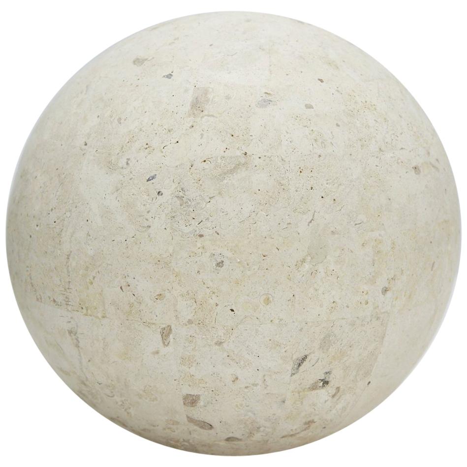 Large Tessellated Matte Mactan Stone Sphere - 10.5 in. Diameter For Sale