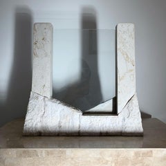 Grand cadre photo en pierre tachetée, années 1980