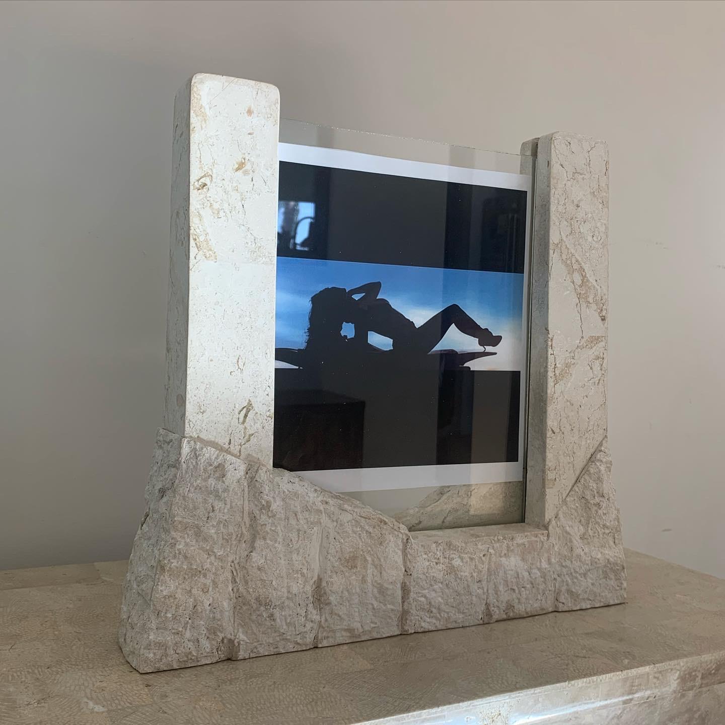 Post-Modern Large tessellated stone picture frame, 1980s