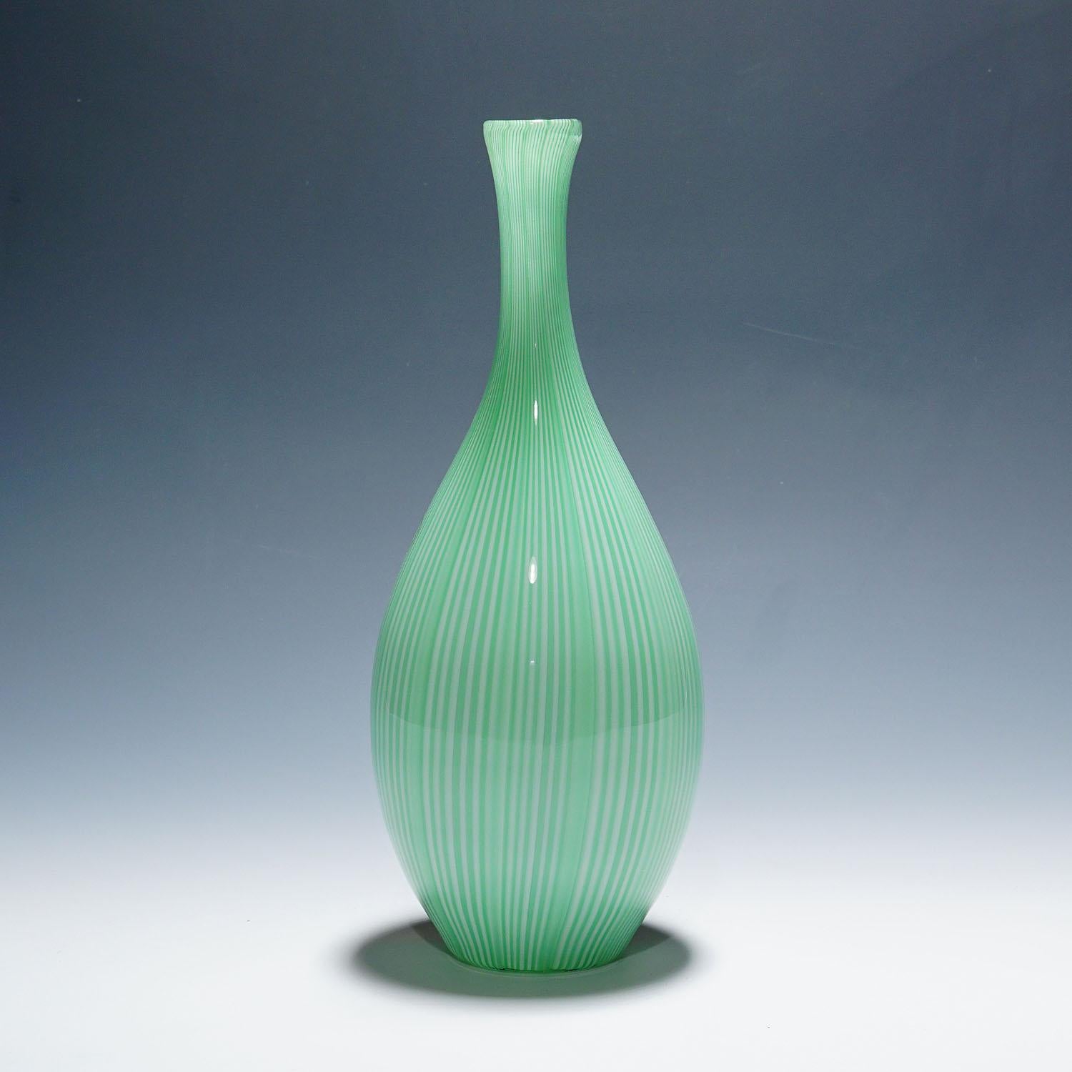 Mid-Century moderno Vaso grande in tessuto di Carlo Scarpa per Venini Murano in vendita