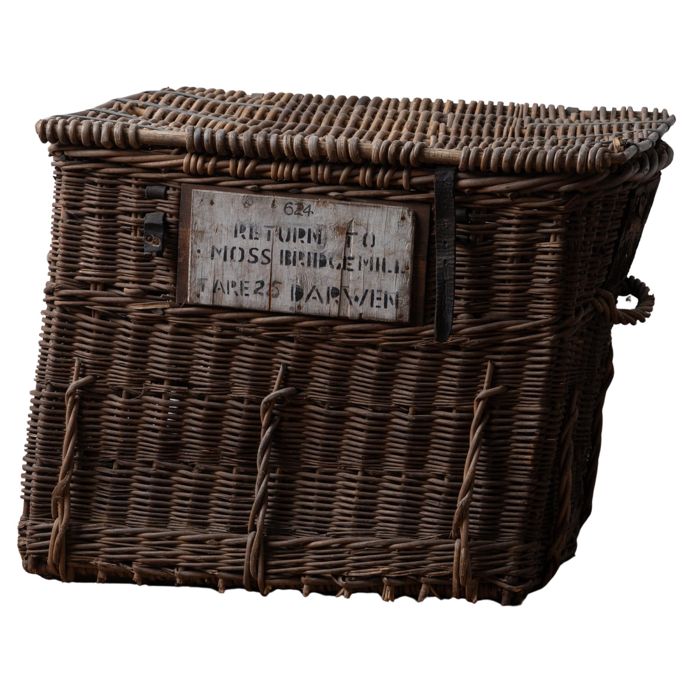 Grand panier de moulin à textiles Darwen, vers 1900