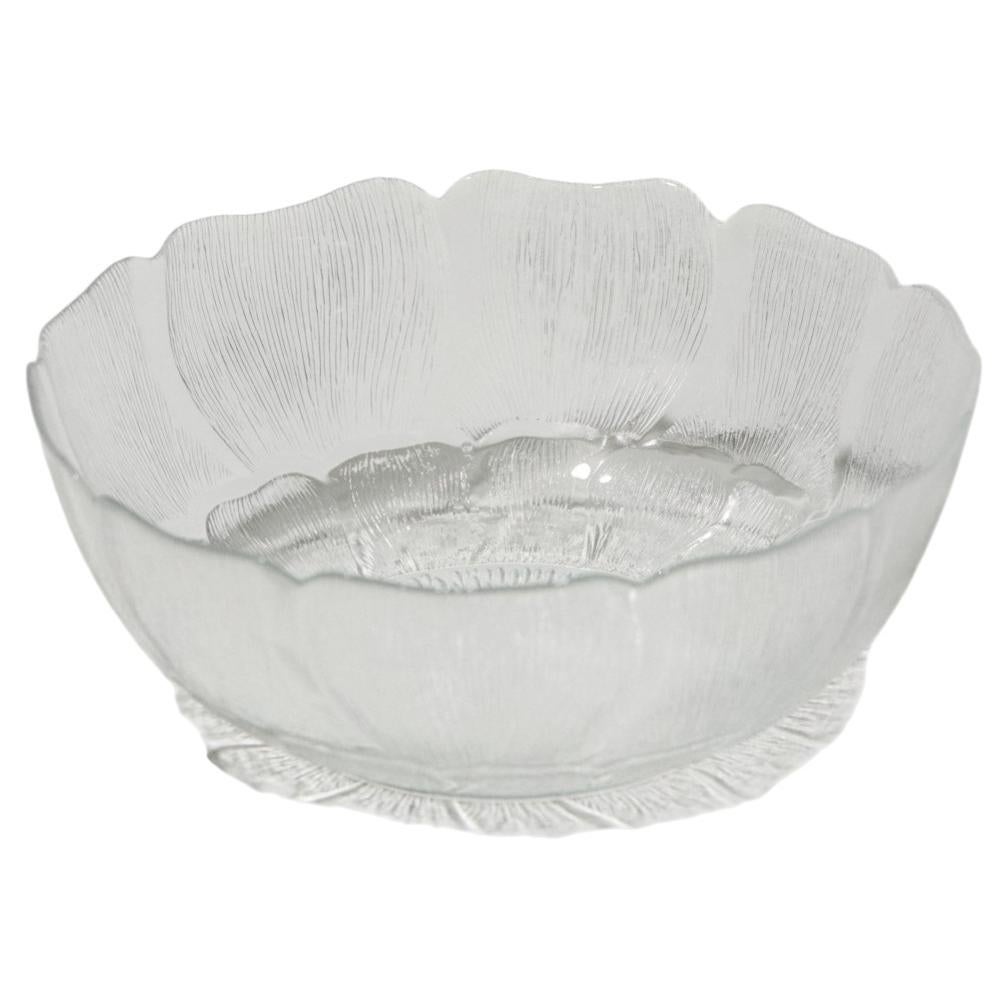 Large Textured Glass Bowl, Eastern Europe, 1970s