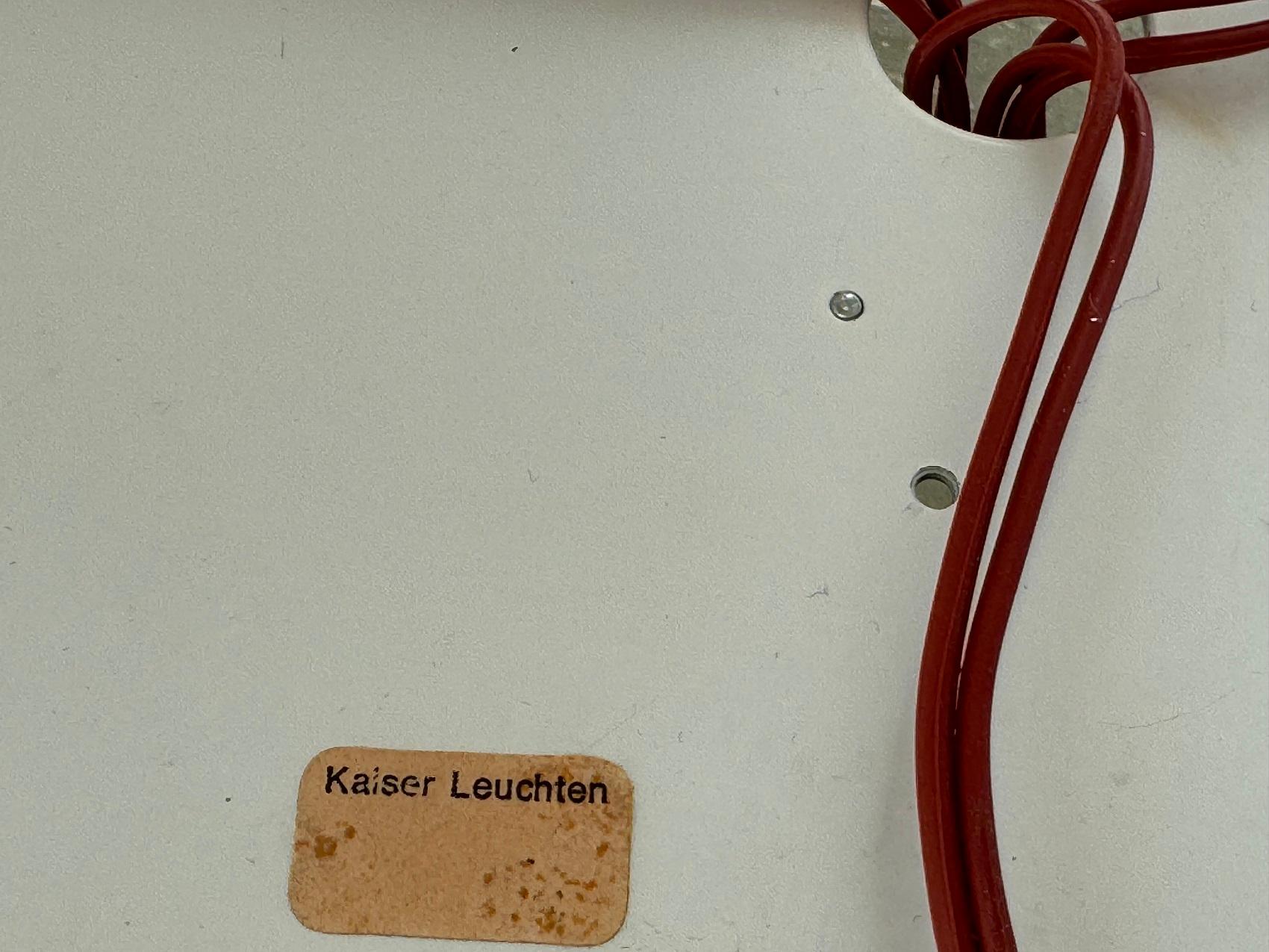 Large Textured Glass Flush Mount Light by Kaiser, Germany, 1960s For Sale 4