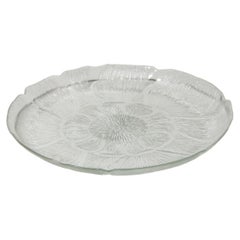 Large Textured Glass Serving Plate, Eastern Europe, 1970s