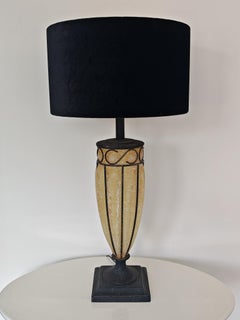 Large Textured Glass Table Lamp by Le Dauphine, France, 1970s