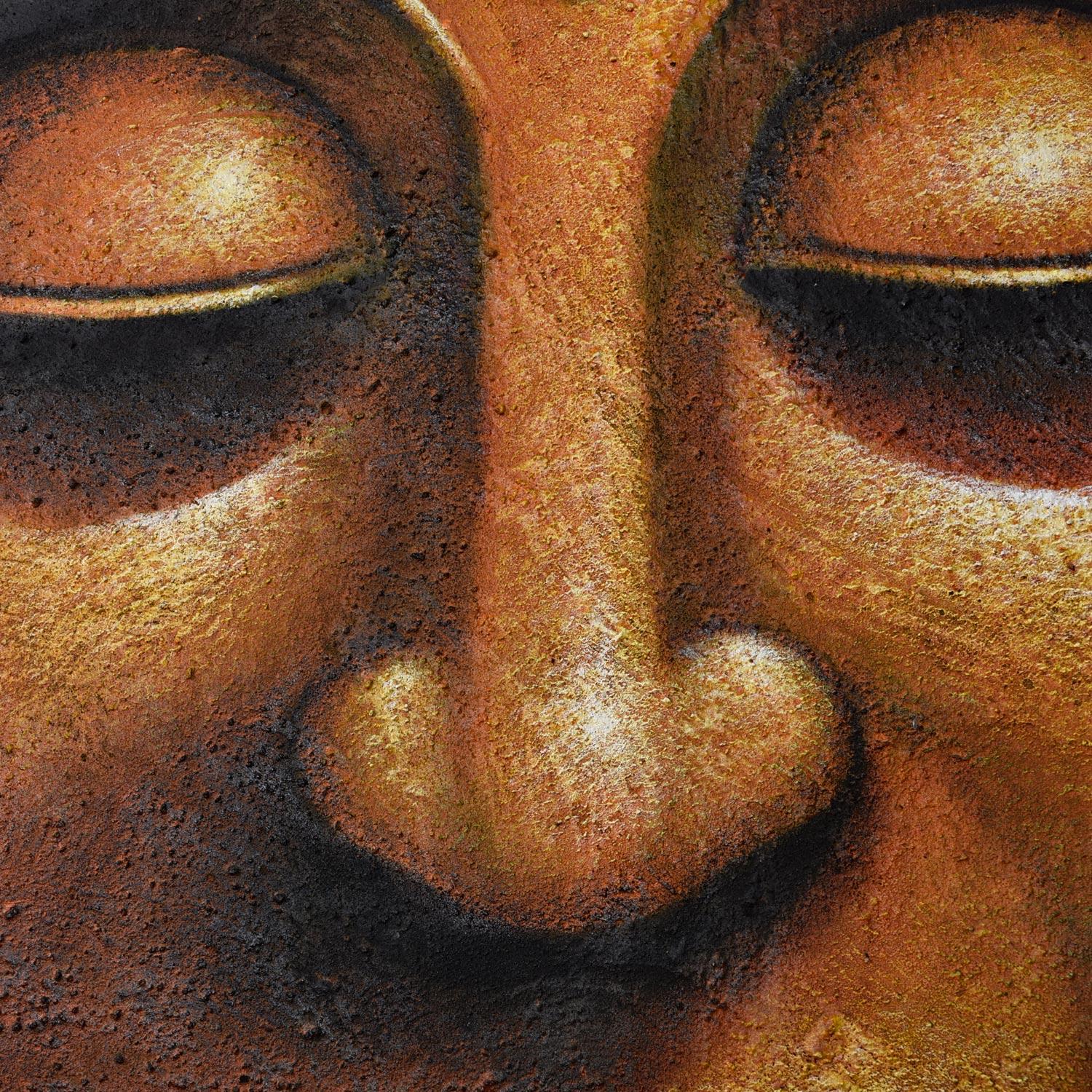 Bohème Grande peinture de Bouddha Mahāyāna texturée en vente