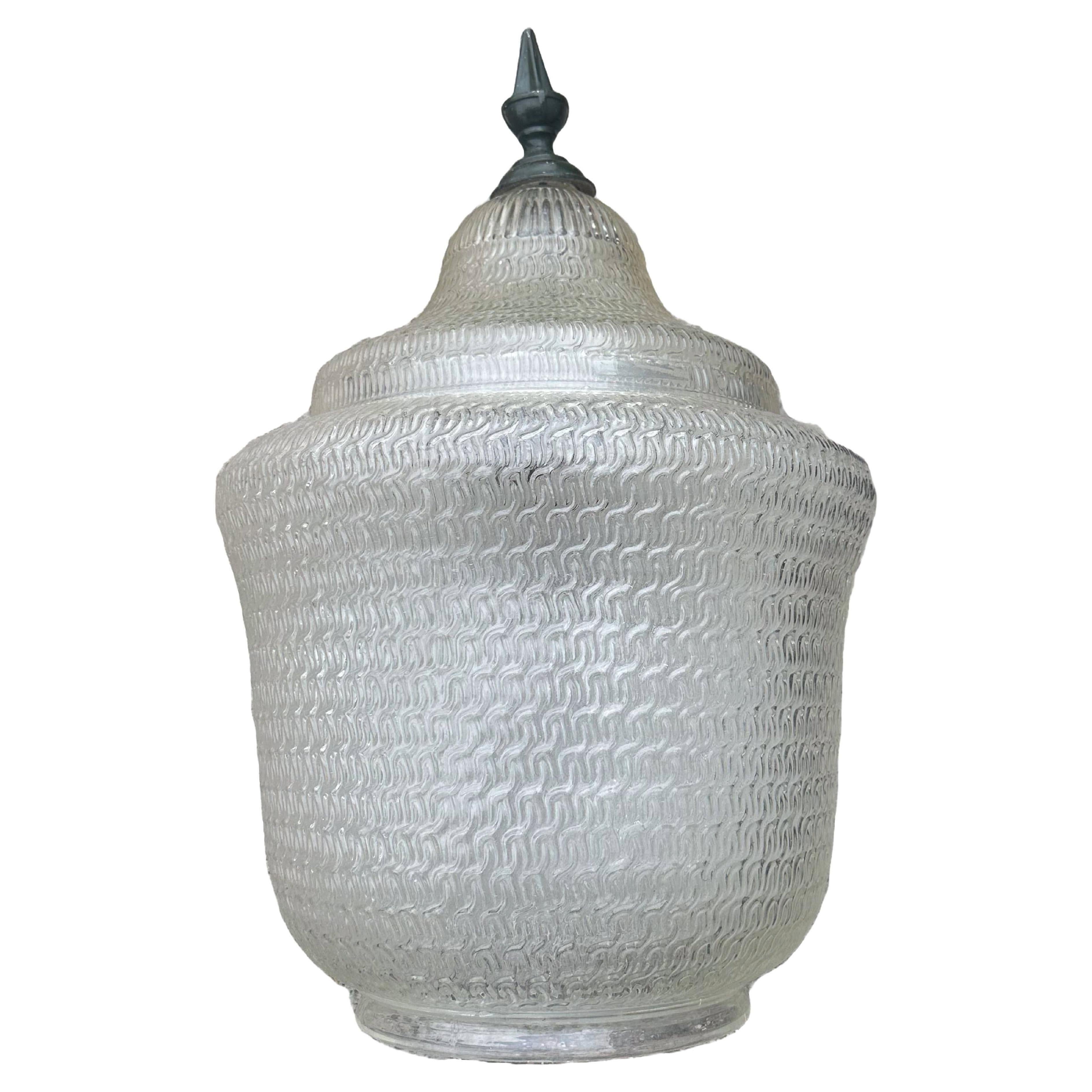 Large Textured Street light with Iron Finial