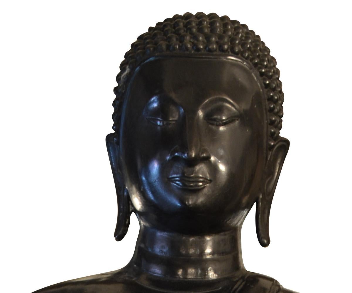 Large Thai Bronze Buddhist Figure In Good Condition In Laguna Beach, CA