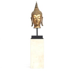 Large Thai Gilt Bronze Sculpture of Buddha's Head