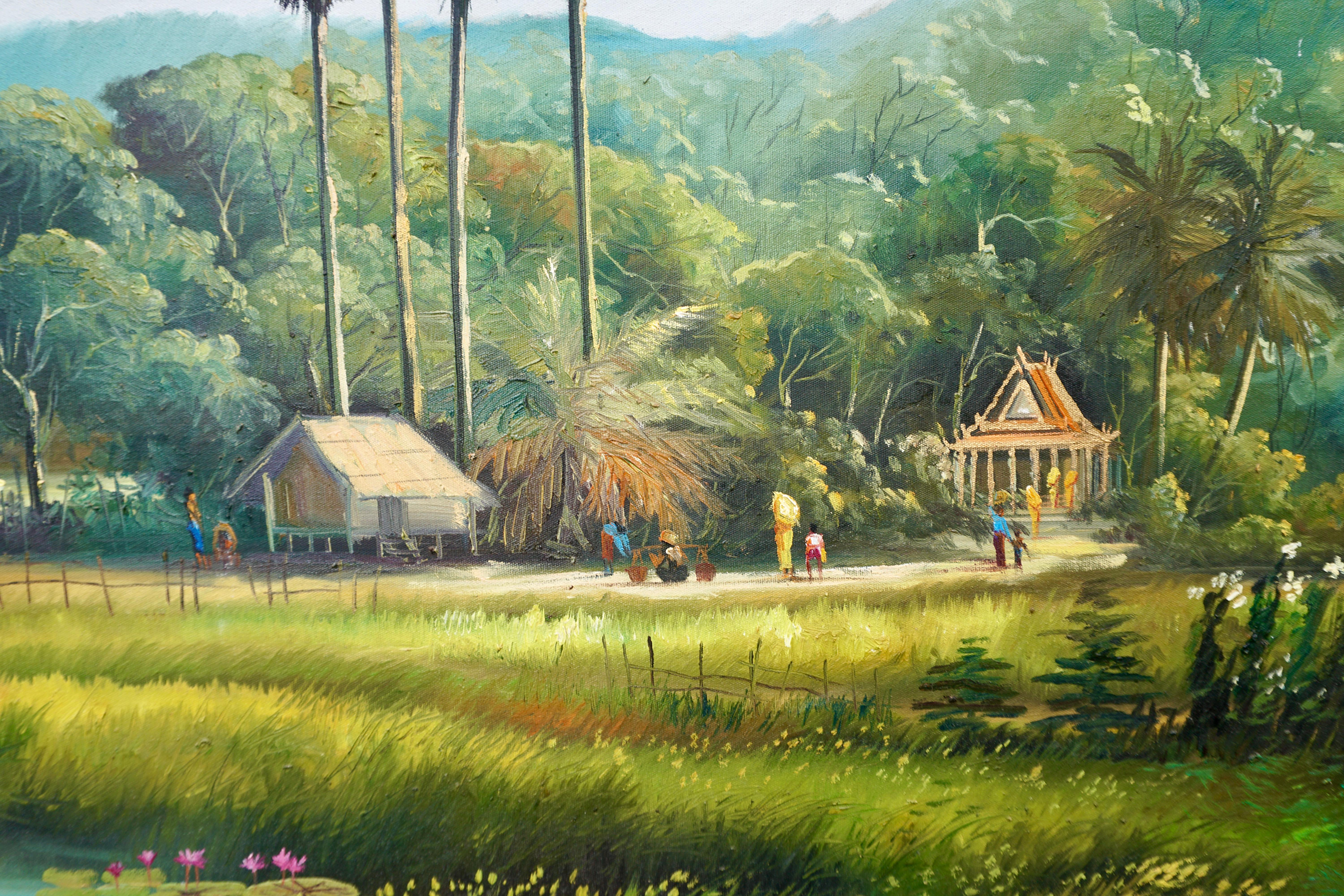 village landscape painting