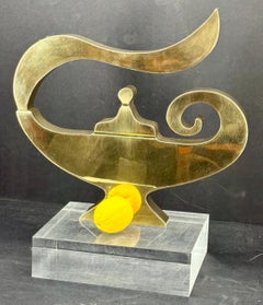 Große dicke Messing Handel Zeichen der dampfenden Teekanne Aladdin Style