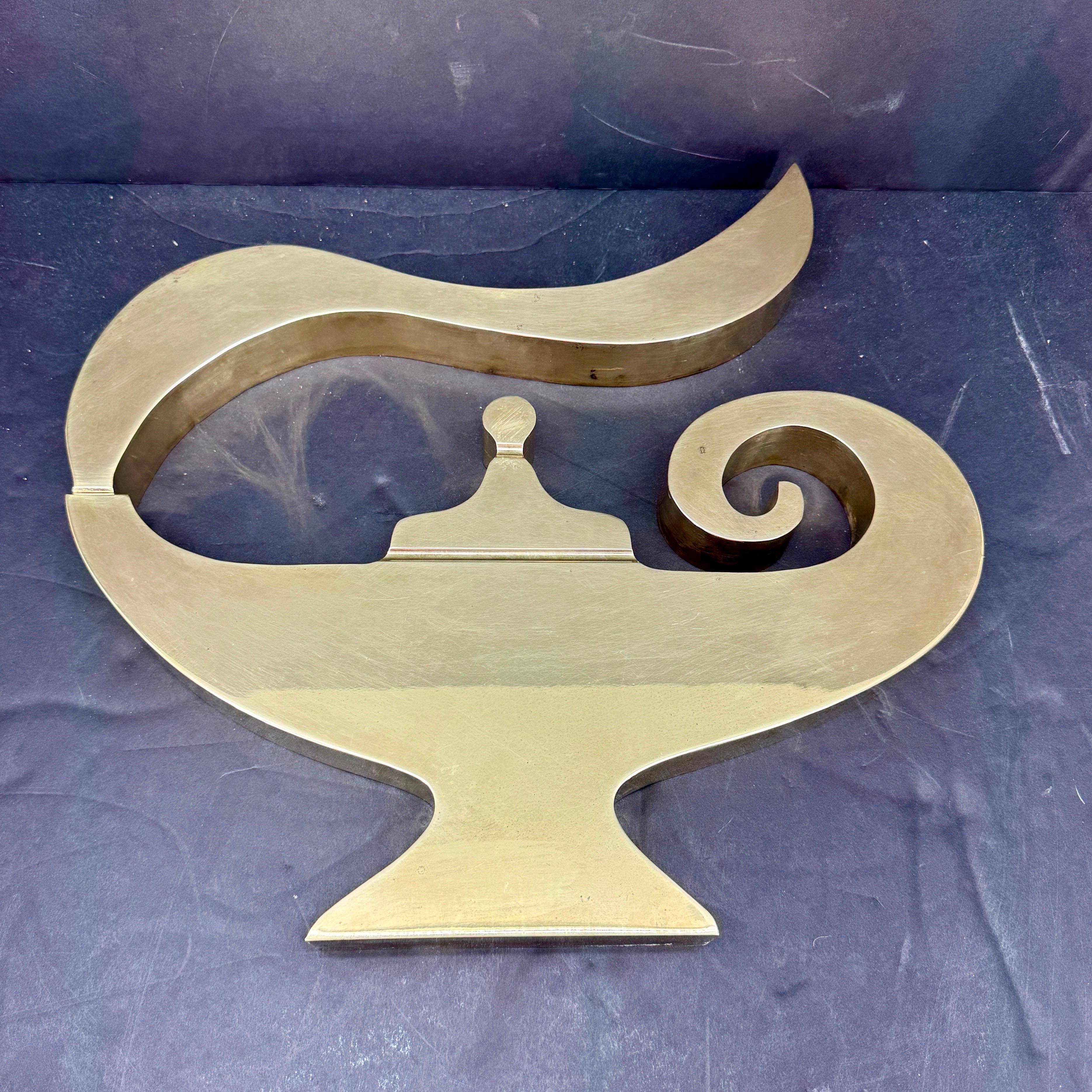 Große dicke Messing Handel Zeichen der dampfenden Teekanne Aladdin Style im Angebot 12