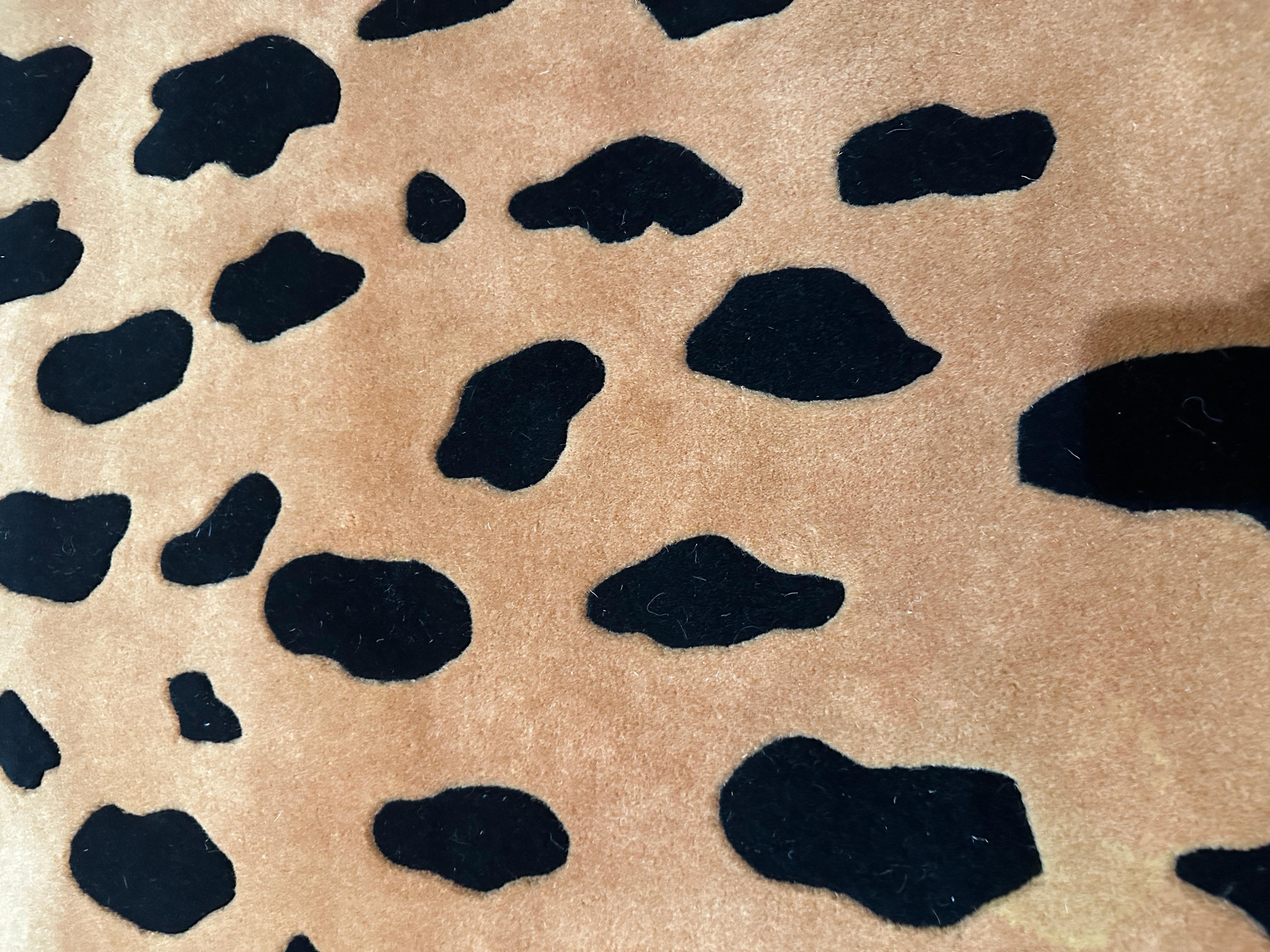 Alfombra gruesa grande con estampado de guepardo - 12,5 x 9,5 Moderno en venta